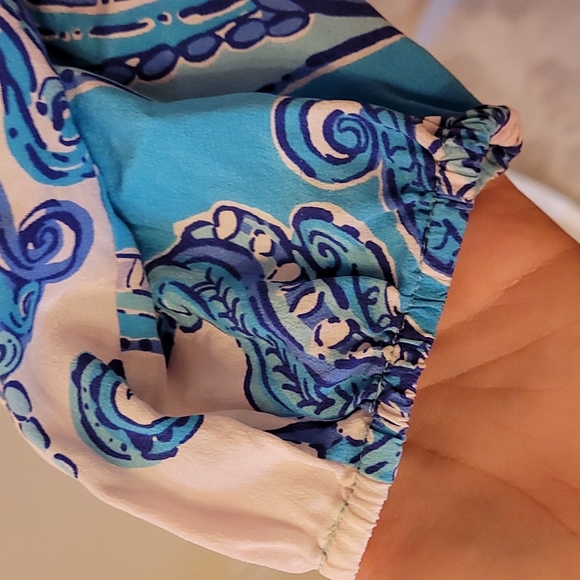 LILLY PULITZER silk blue blouse - Picture 5 of 7